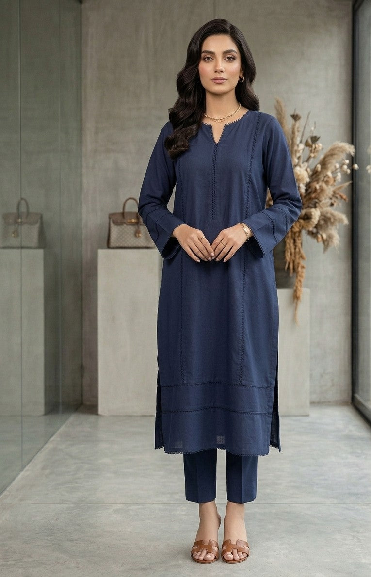 Midnight Indigo Ladder-Lace Co-ord Set