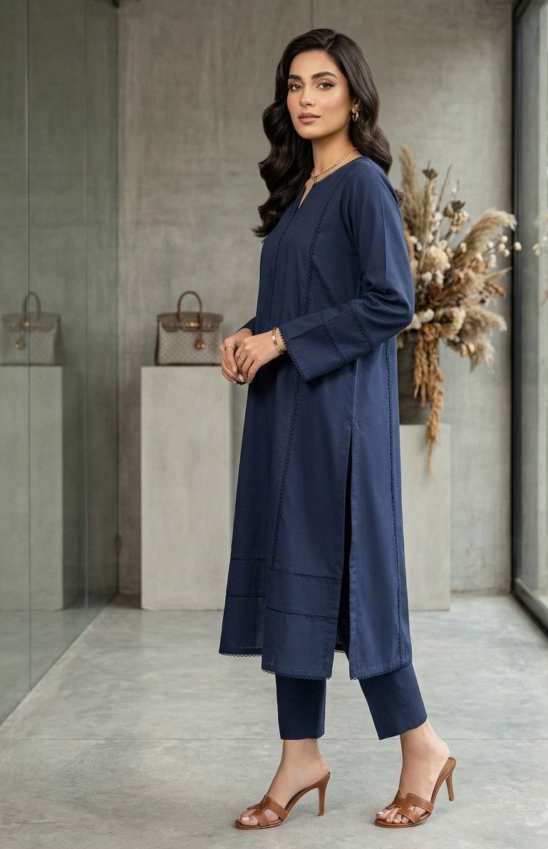 Midnight Indigo Ladder-Lace Co-ord Set