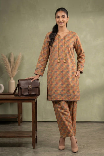 Amber Leaf Printed Shirt With Farshi Shalwar