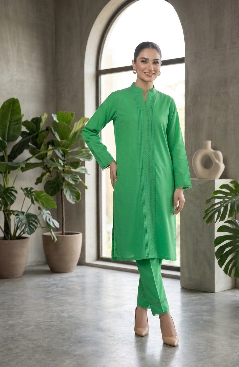 Elegant Green 2-Piece Casual Suit