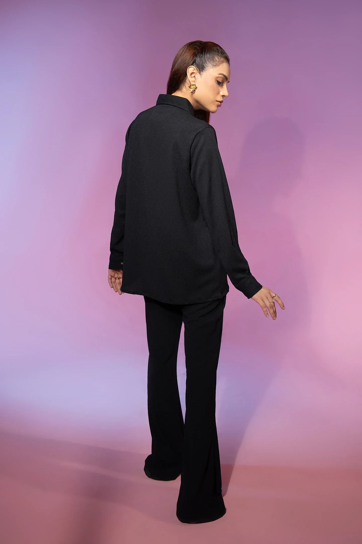 Black Ribbed Jersey 2 Piece