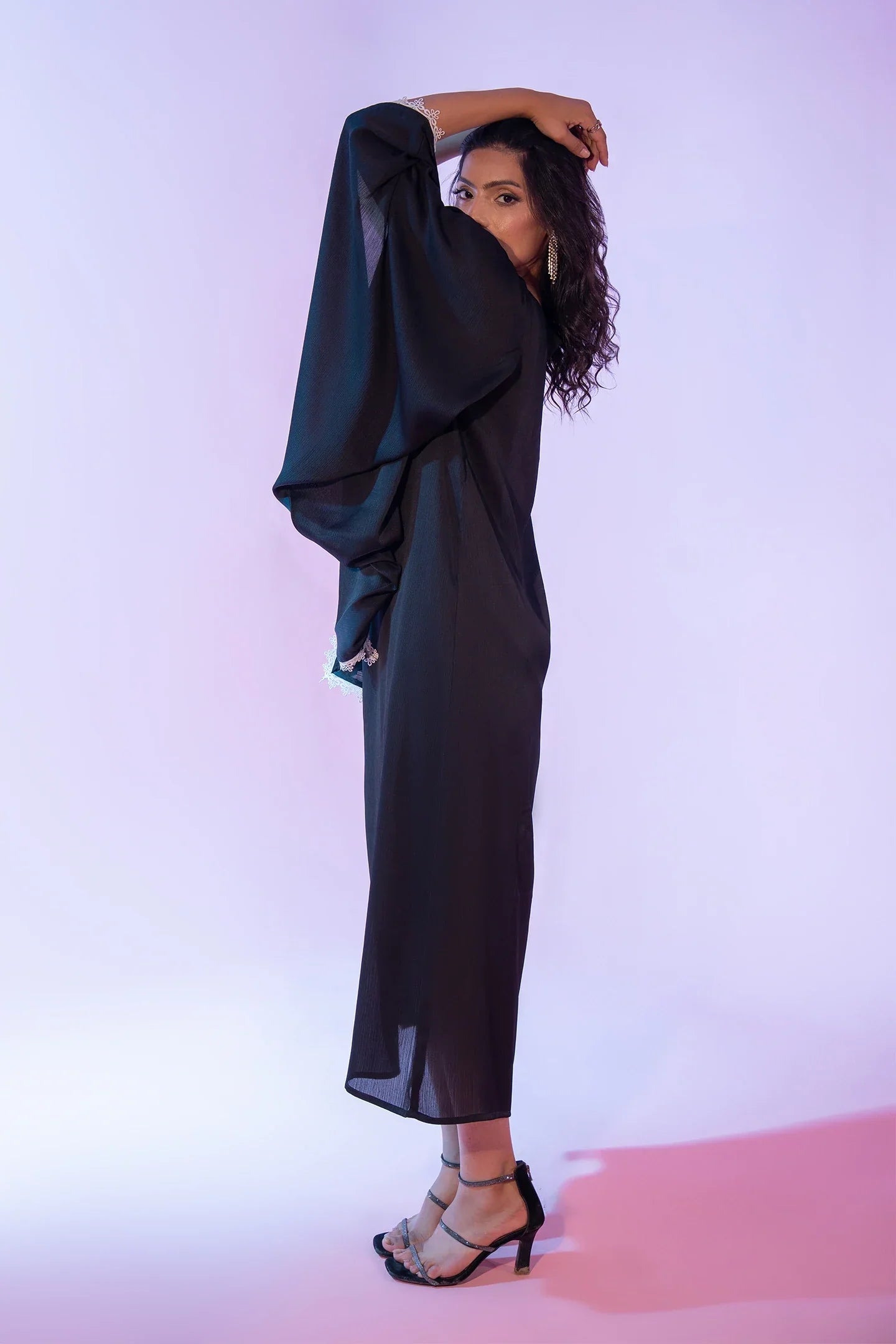 Black Chiffon Long Shirt