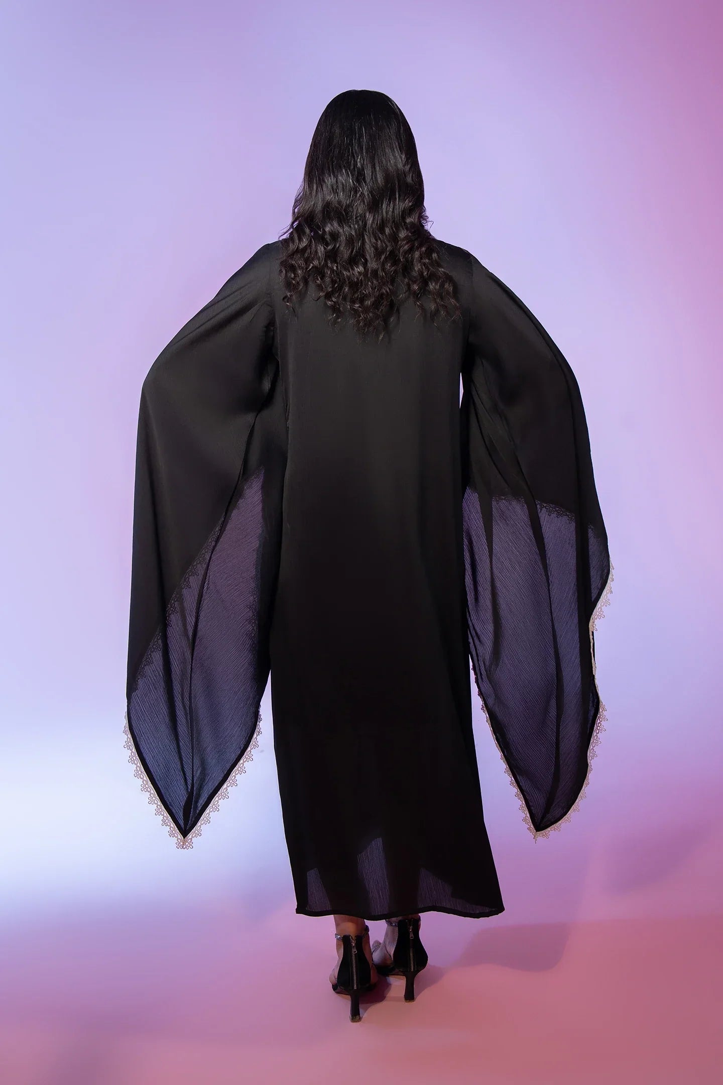 Black Chiffon Long Shirt