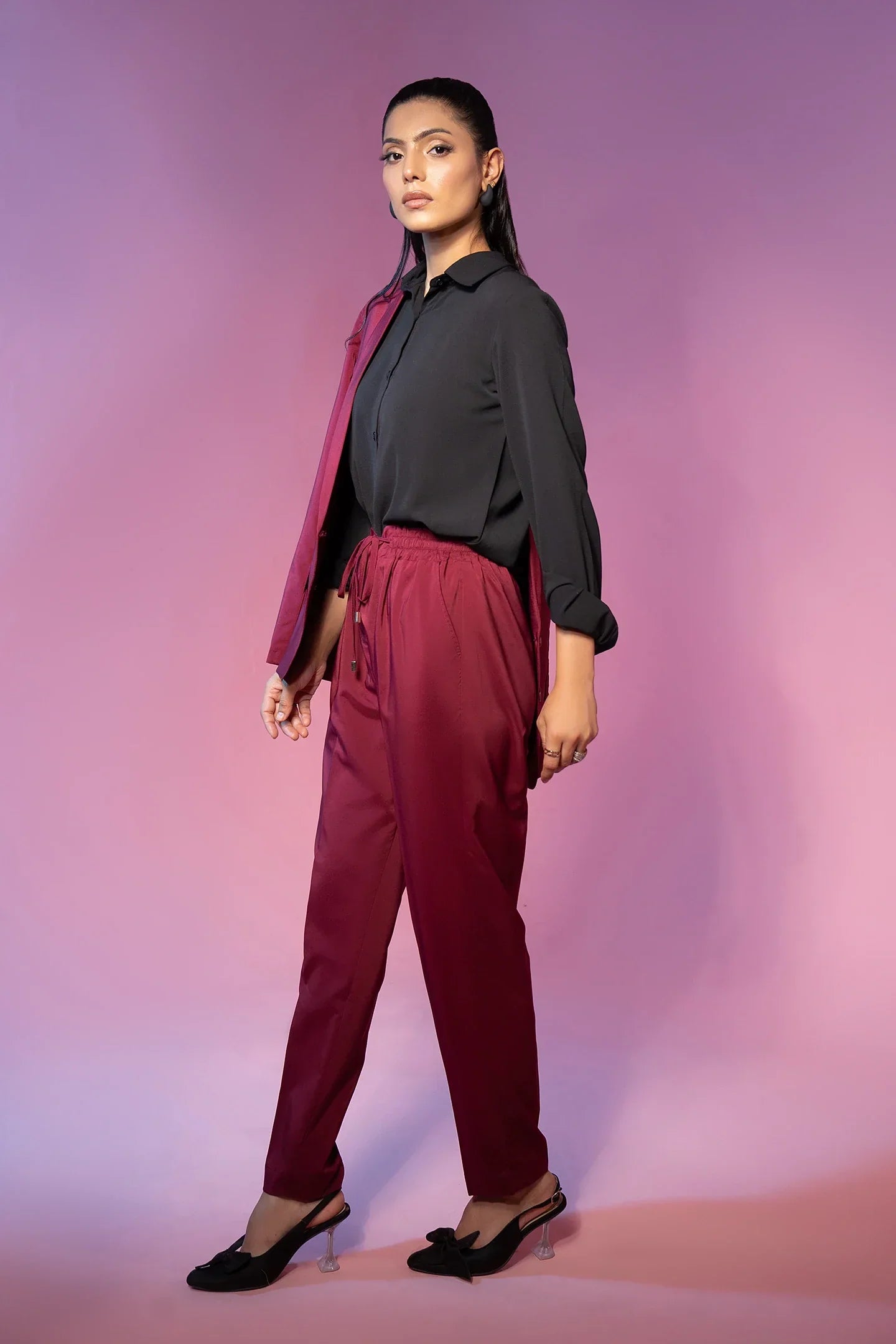 Maroon Tropical 2 Piece