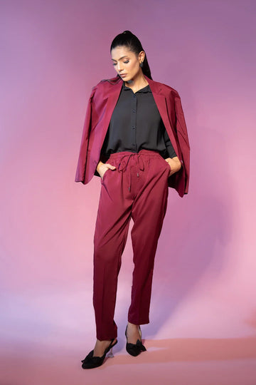 Maroon Tropical 2 Piece