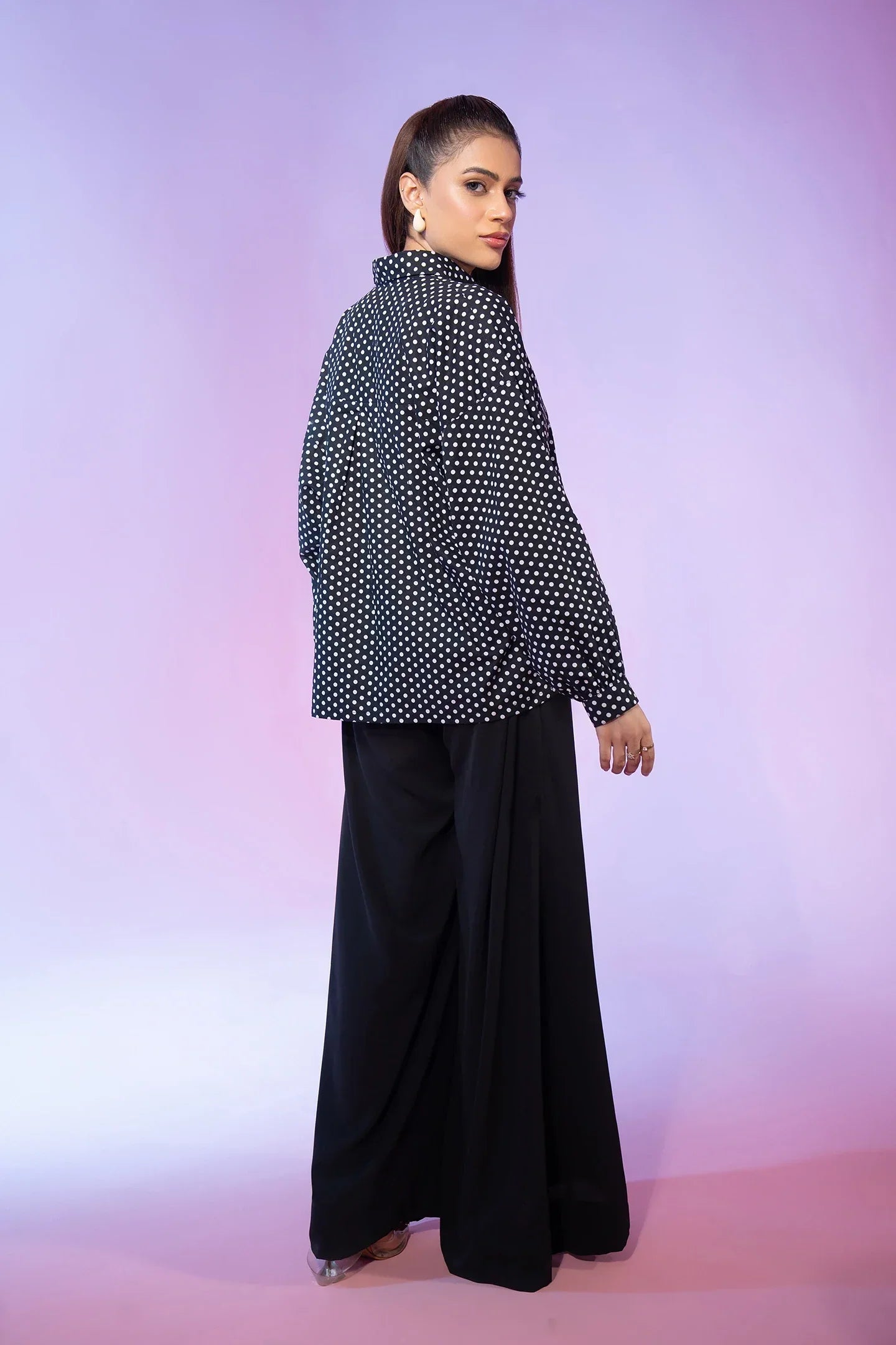 Black Printed Cotton Top
