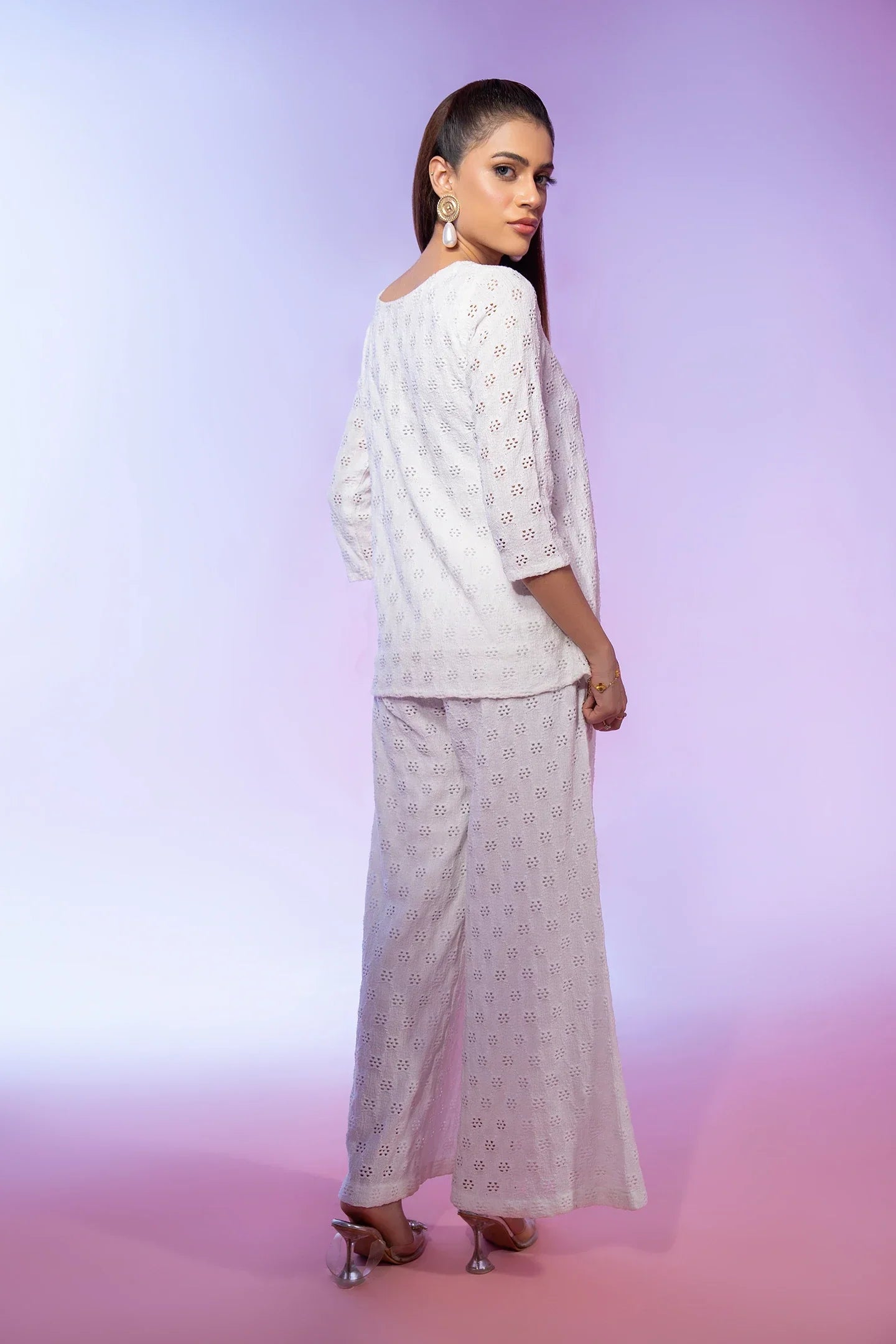 White ChikanKari 2 Piece