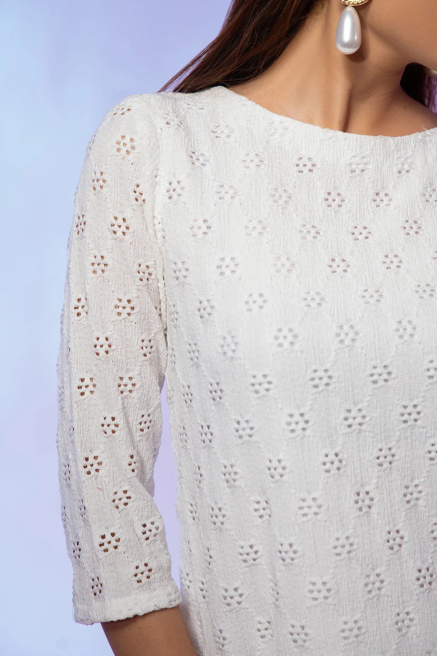 White ChikanKari 2 Piece
