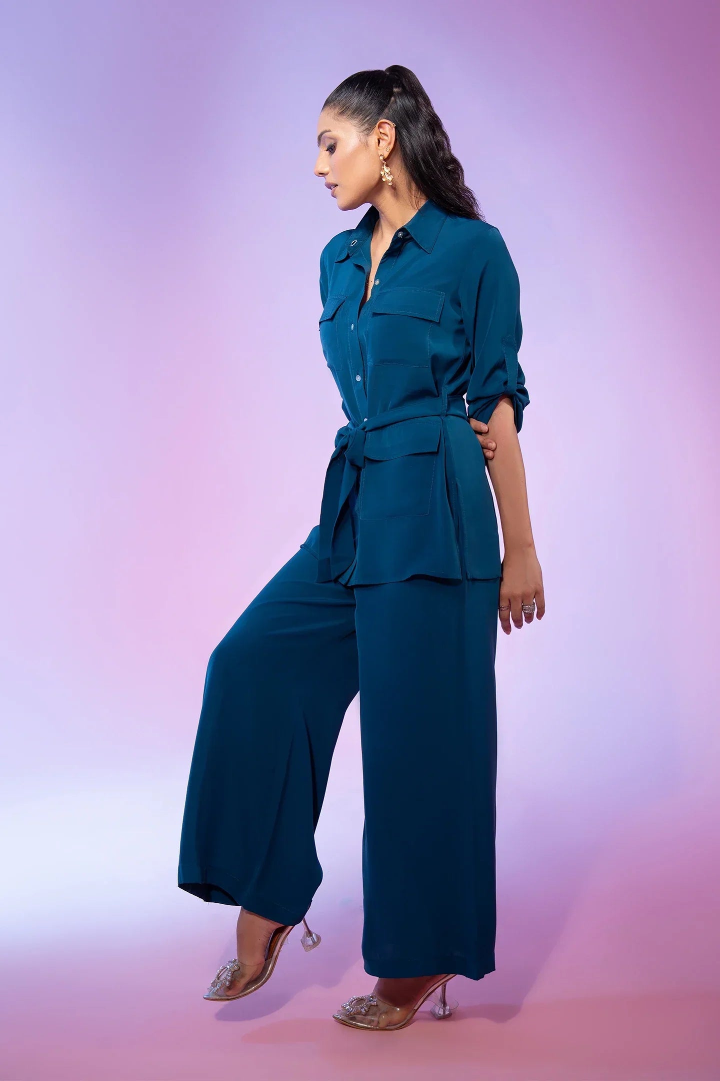 Teal Crepe 2 Piece