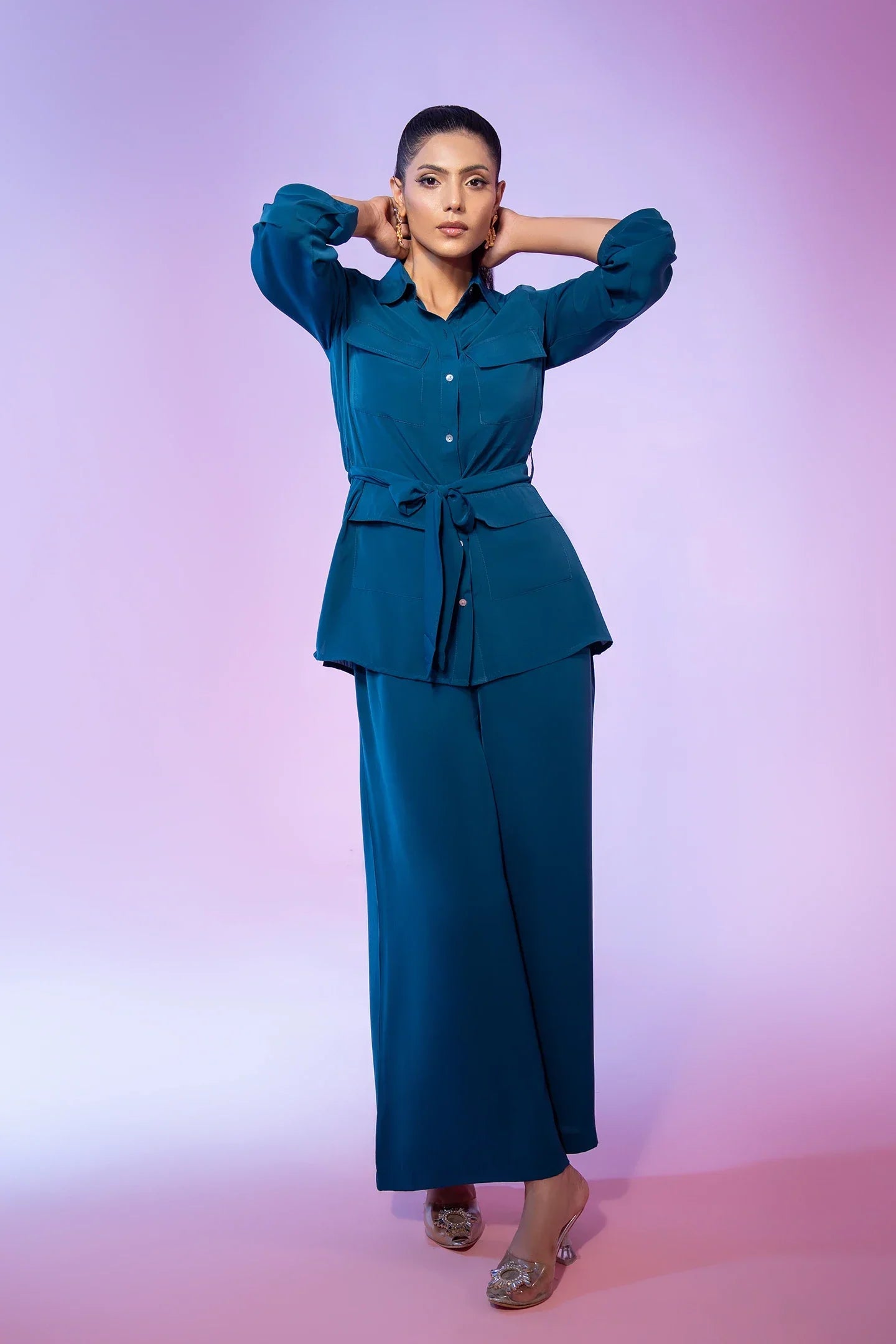 Teal Crepe 2 Piece