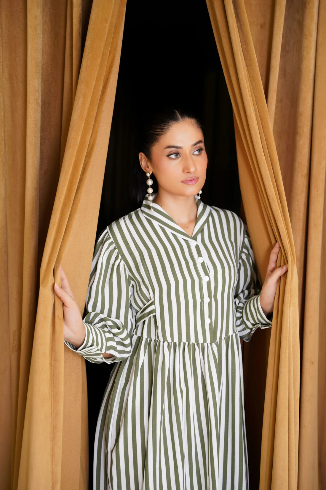 Green Striped Frock