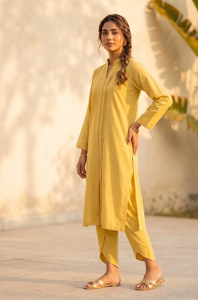Elegant Golden Mustard 2-Piece Bayashma 