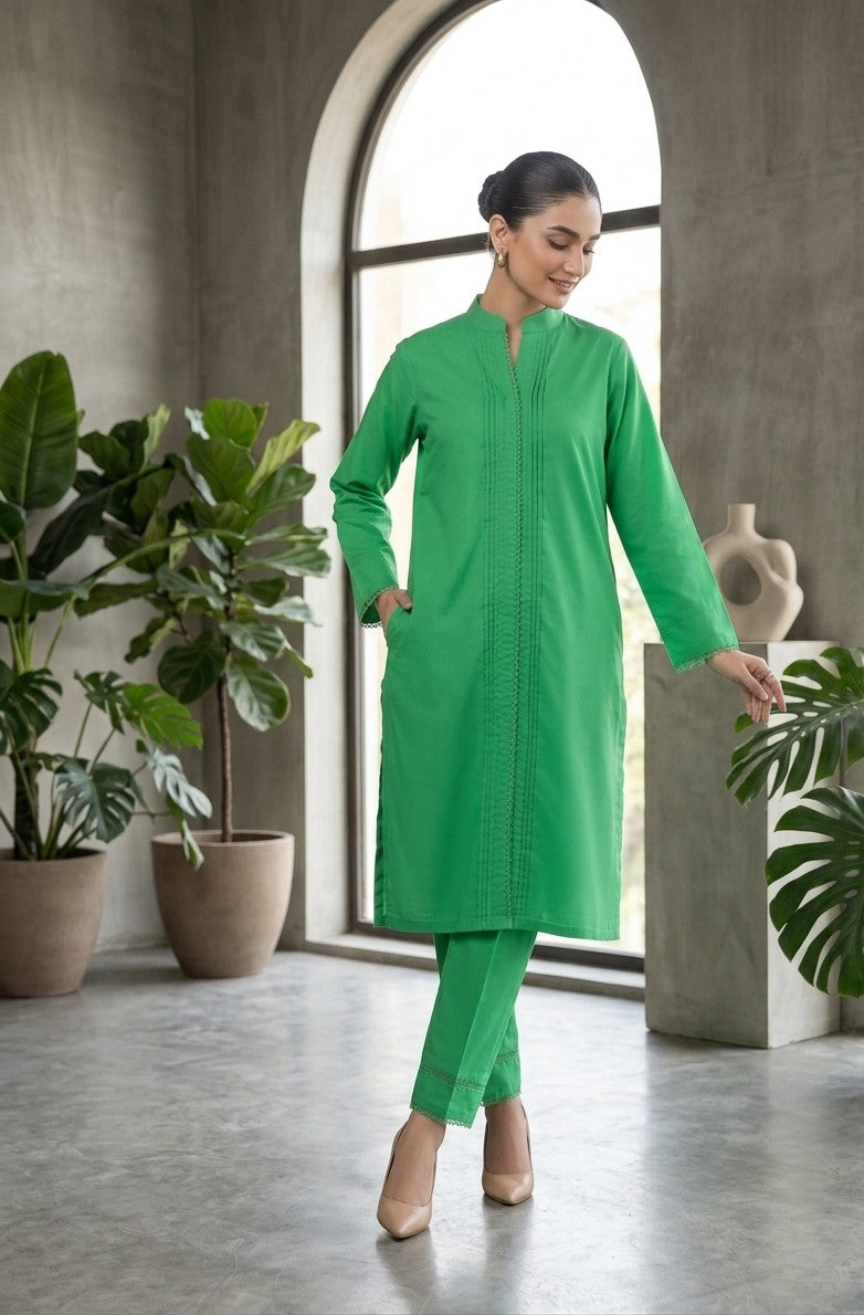 Elegant Green 2-Piece Casual Suit