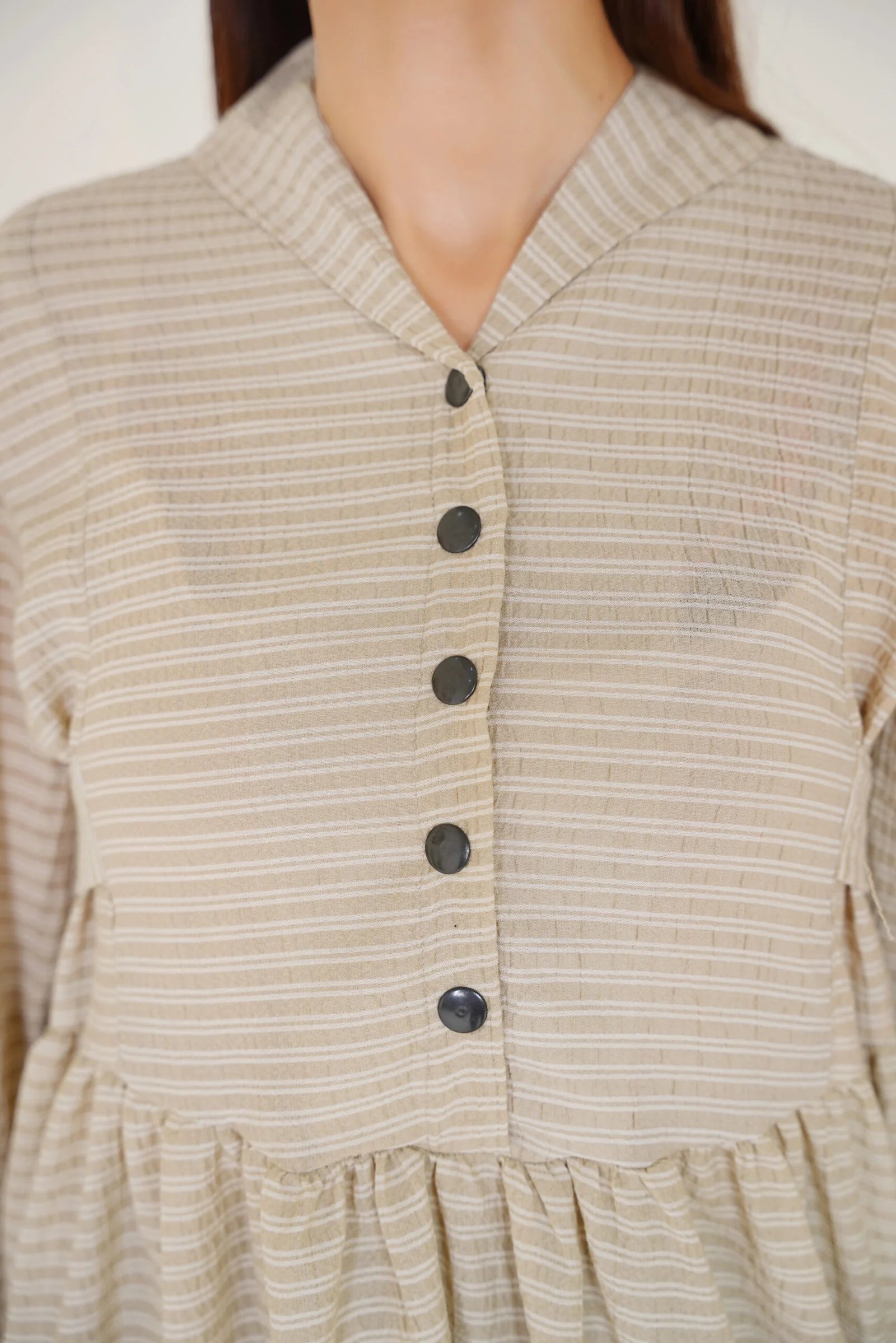 Brown Striped Frock