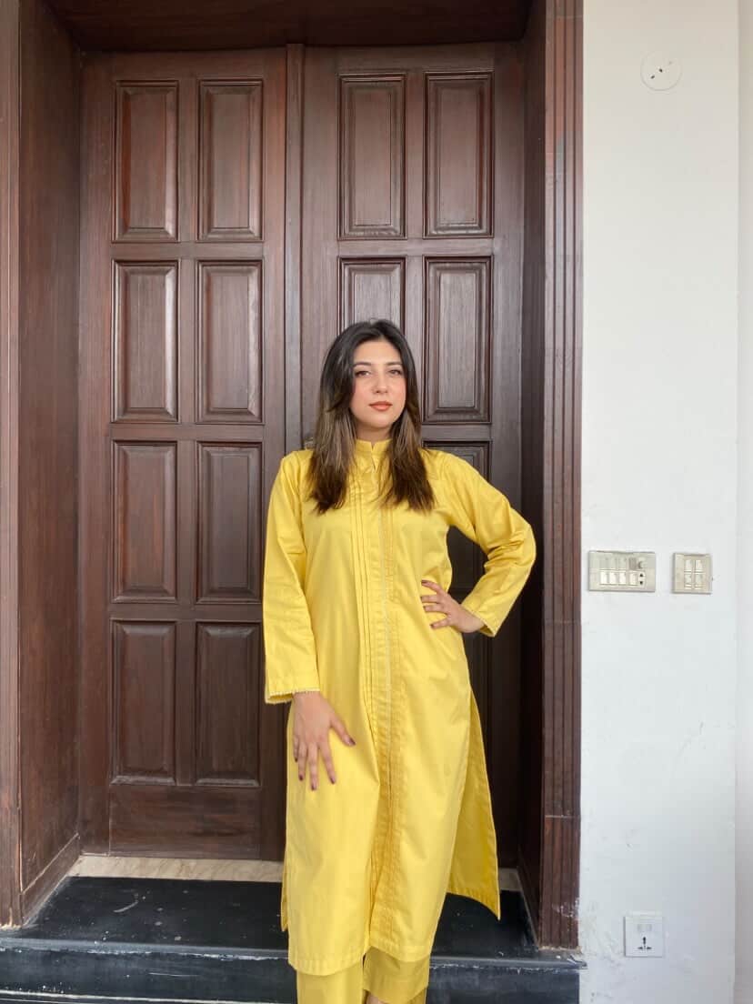 Elegant Golden Mustard 2-Piece Bayashma 