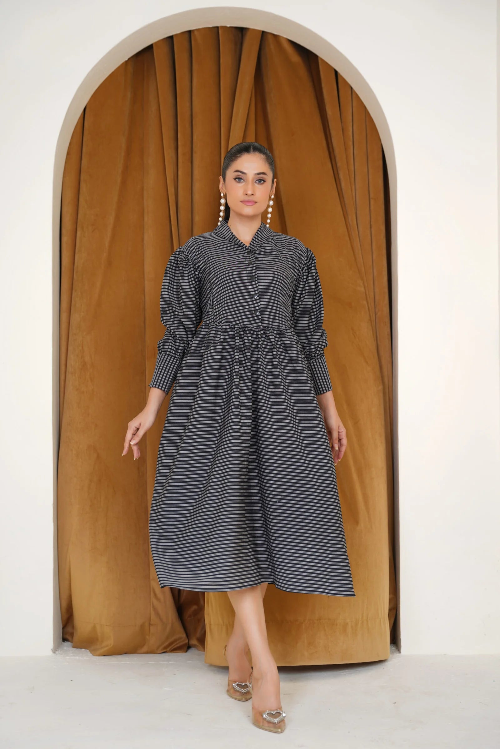 Black Striped Frock