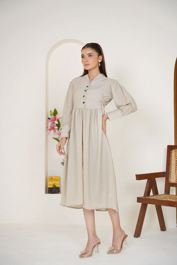 Brown Striped Frock