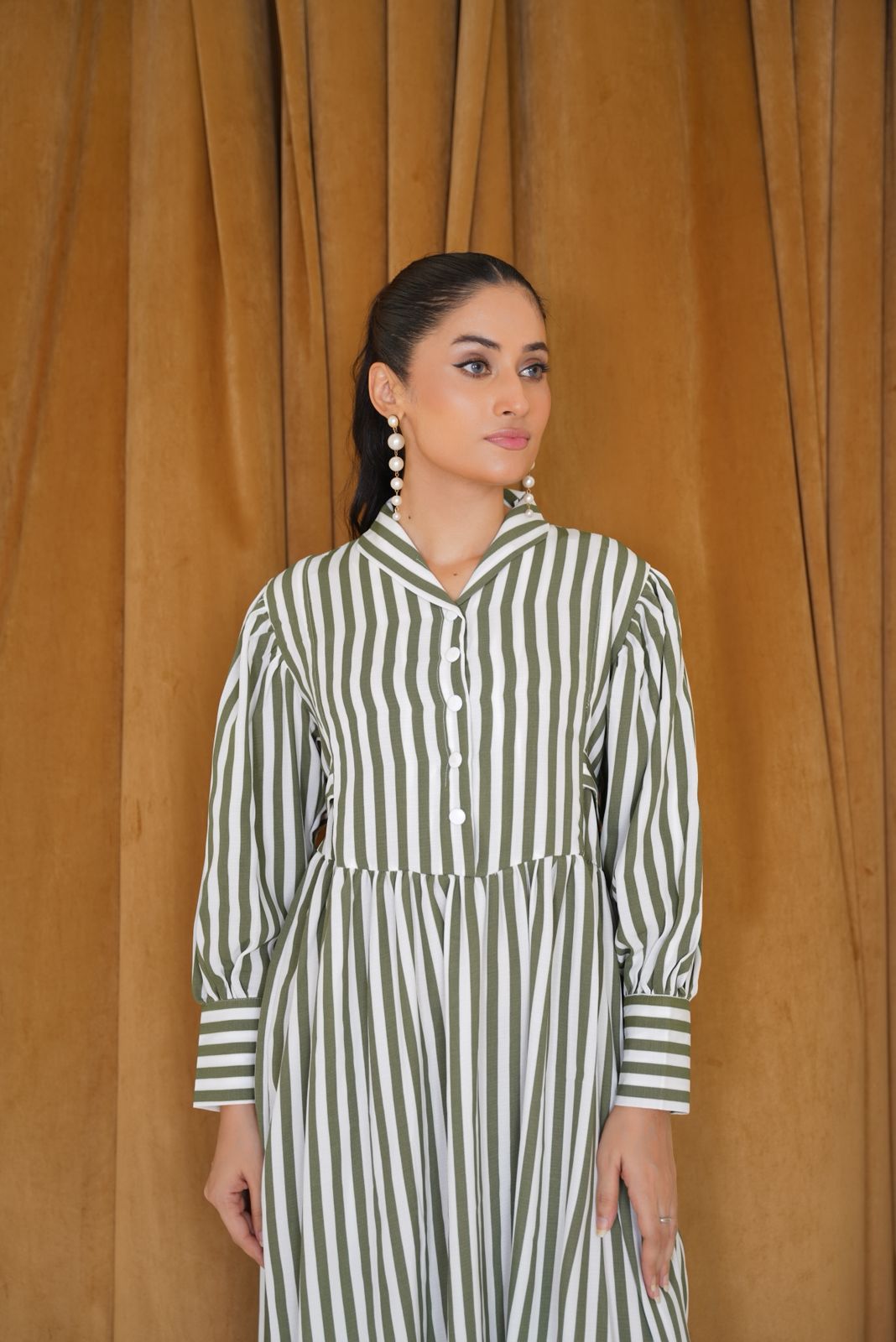 Green Striped Frock
