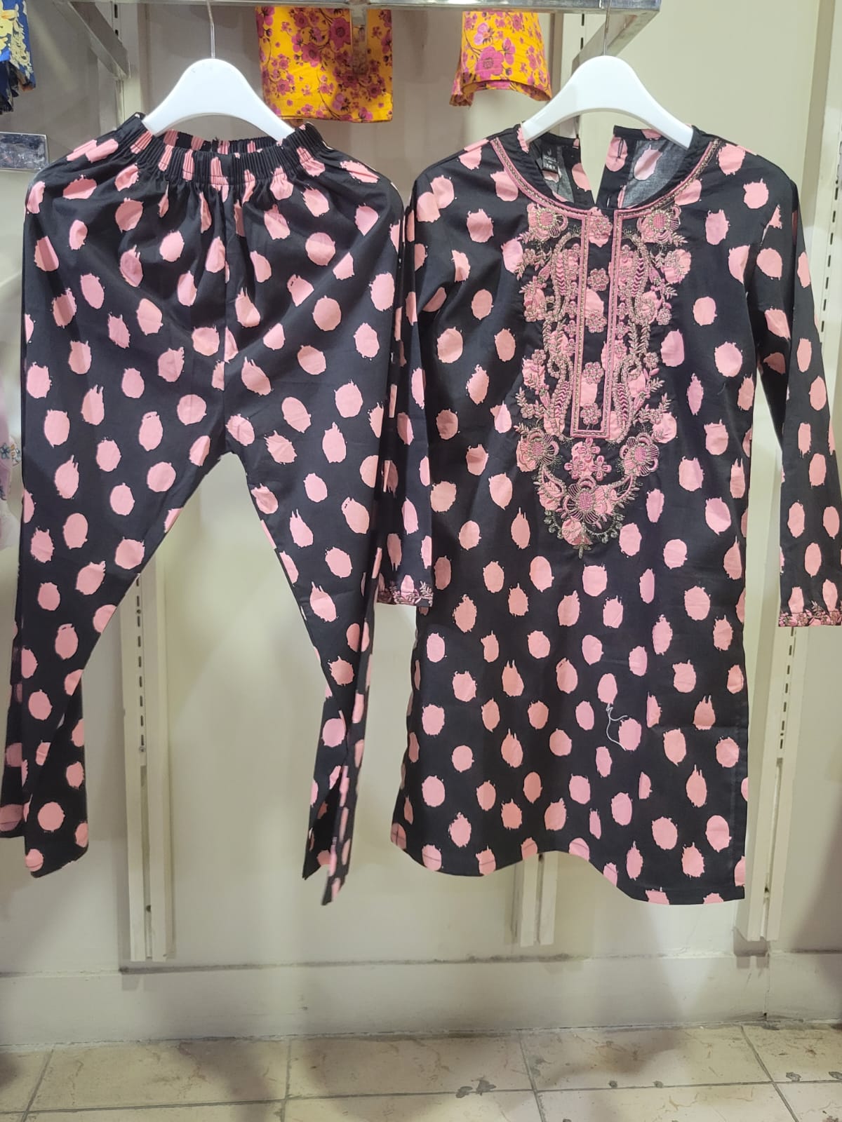 Black Dotted 2 Piece Kids
