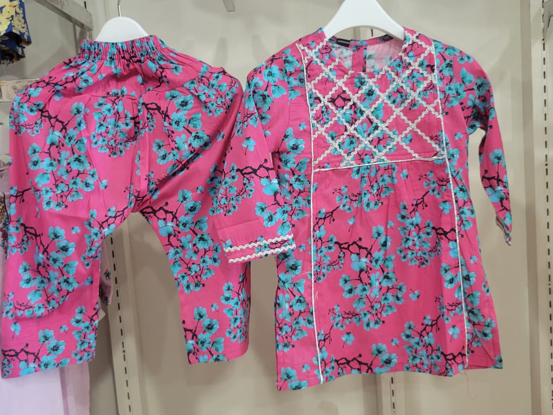 Blush Rose Embroidered Set Kids