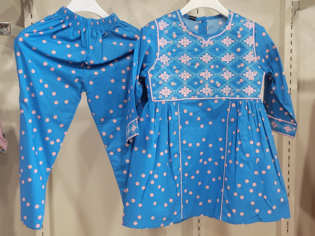 Blue Floral Tunic Set Kids