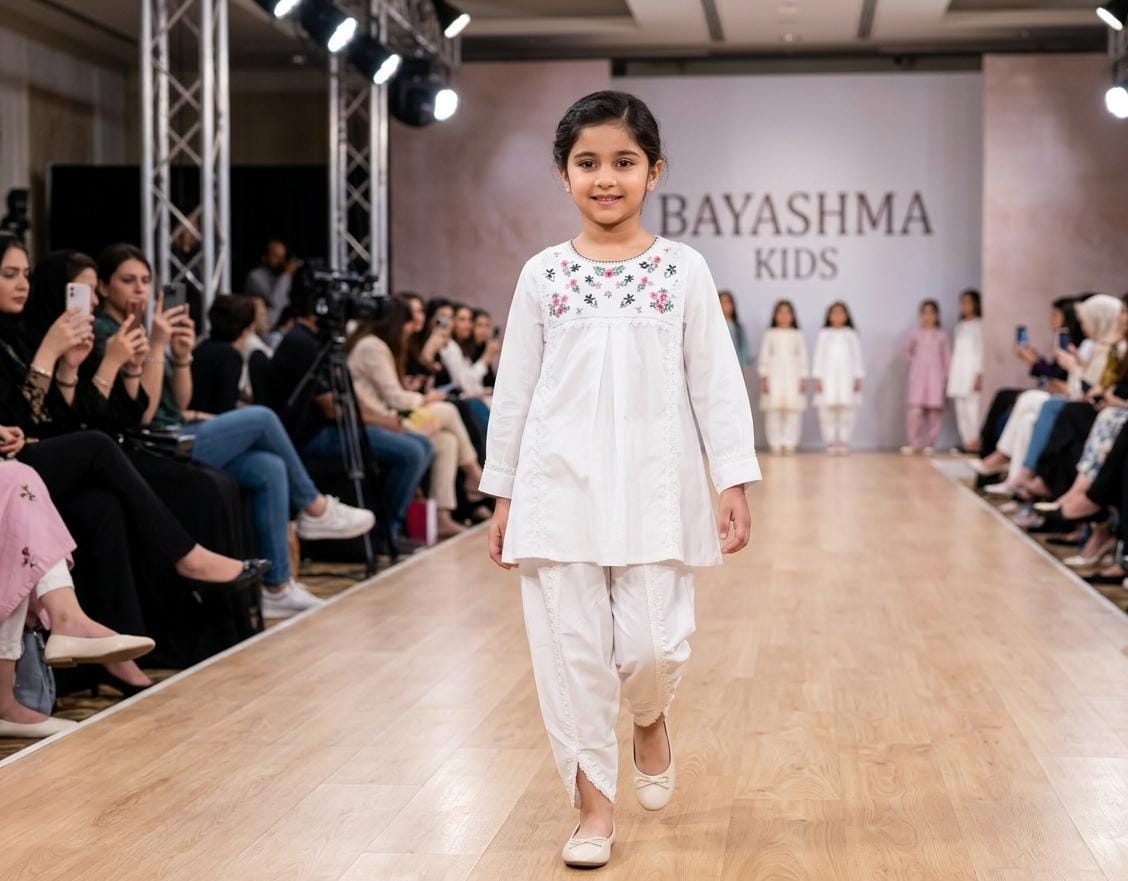 White Floral Embroidered Set Kids