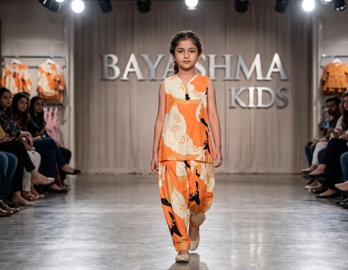 Sunset Abstract Shalwar Set Kids