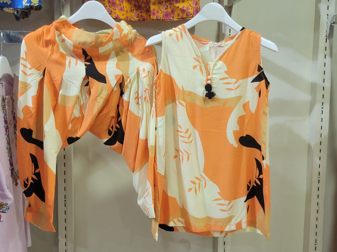 Sunset Abstract Shalwar Set Kids