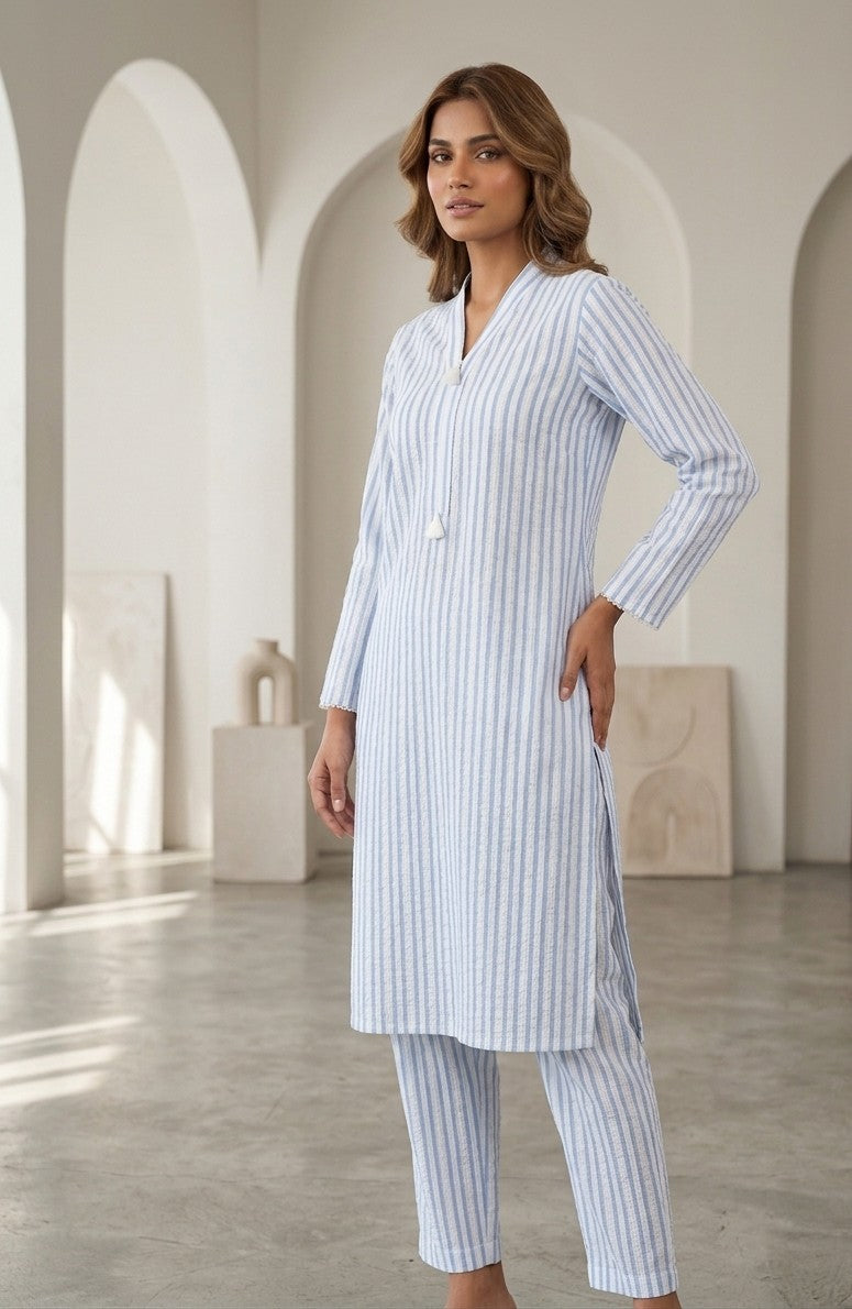 Azure Stripe Co-ord Set