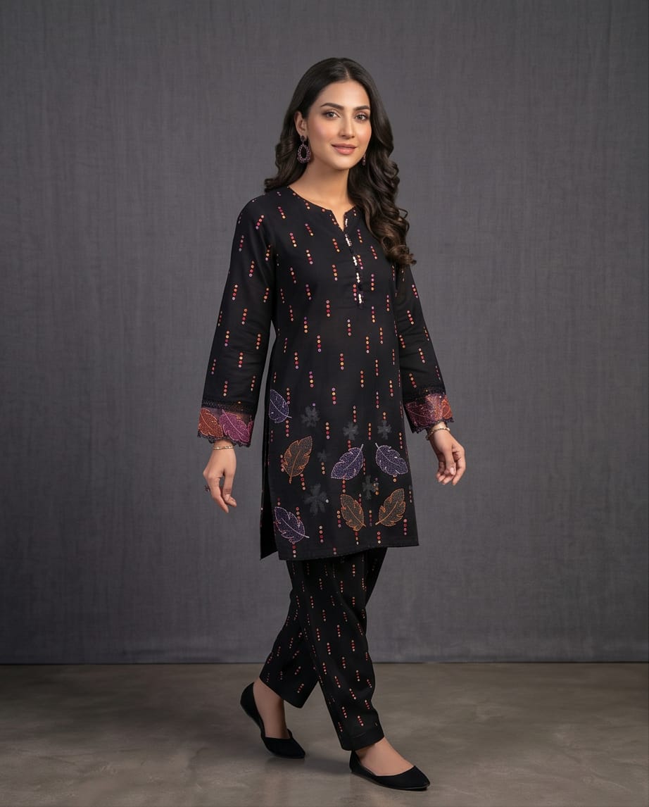 hort Shirt with Farshi Shalwar Bayashma 