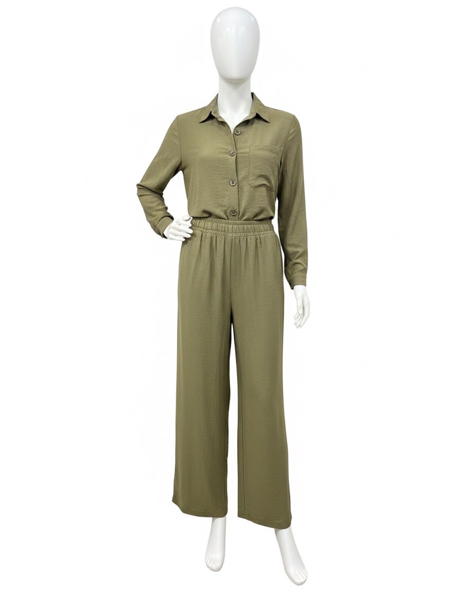 Beige Solid Co-Ord Set