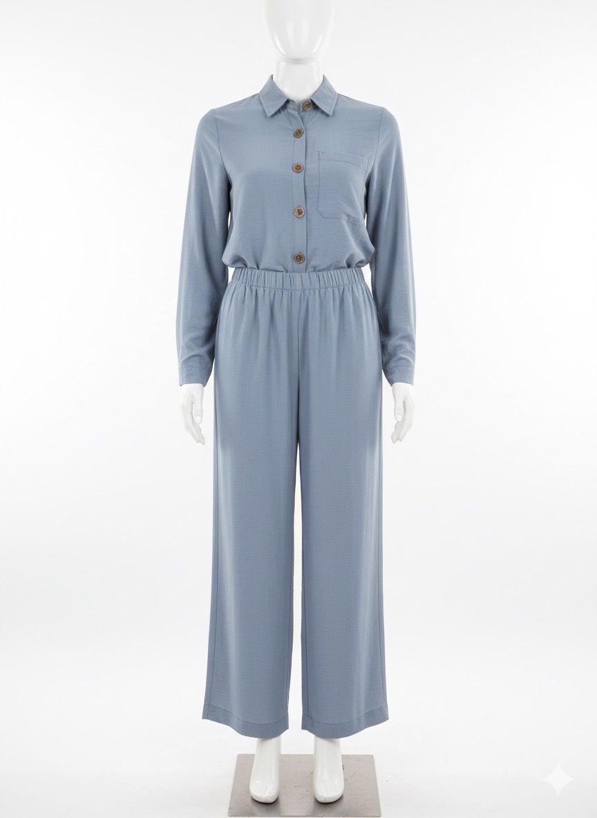 Gray Solid Co-Ord Set