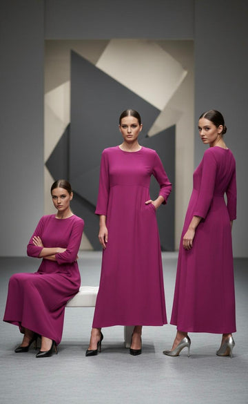 Purple Long Solid Frock