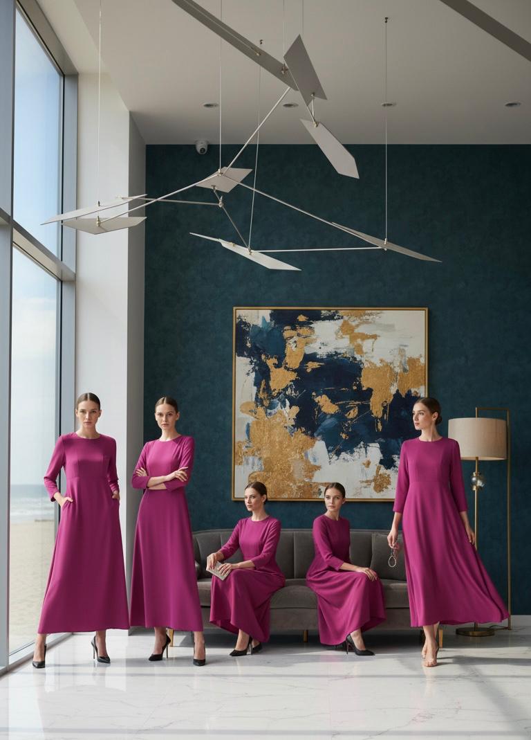 Purple Long Solid Frock