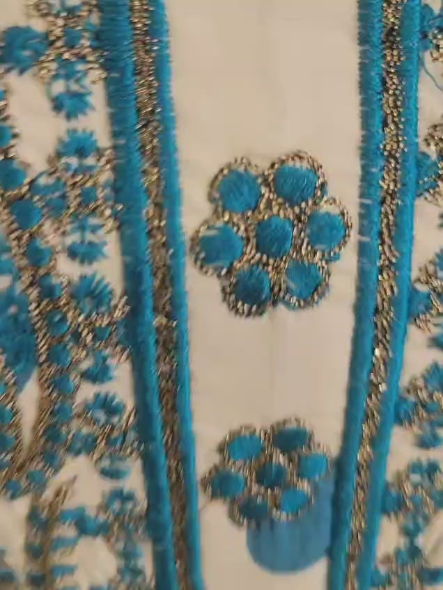 Teal Polka Dot Embroidered Set Kids