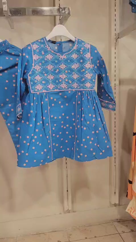 Blue Floral Tunic Set Kids