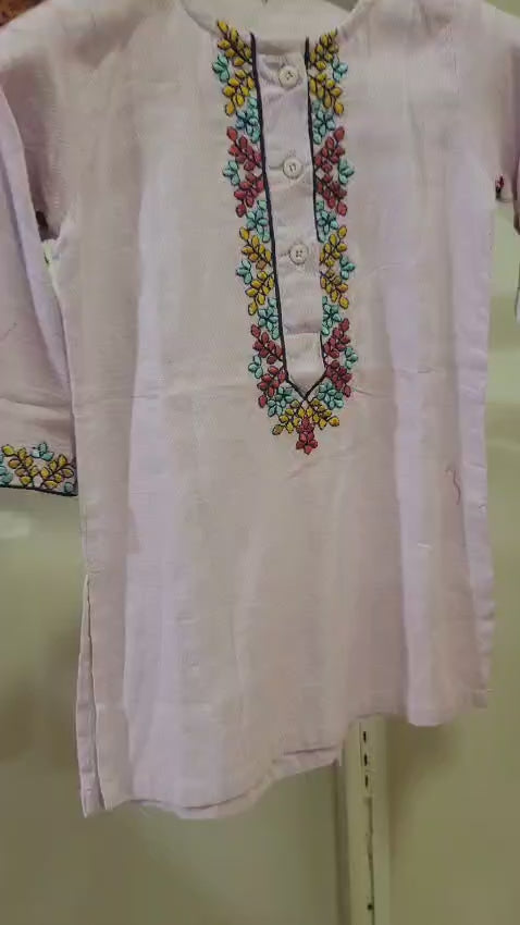 Lilac Embroidered Set Kids